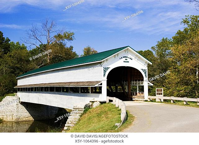 Westport Covered Bridge is a single span burr arch bridge with a length of 131 feet over the Sandcreek  Built in 1880 and located in Decatur County in Indiana