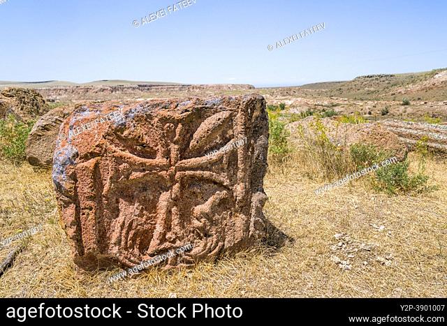 One of the earliest surviving Christian monuments in Armenia - 4th century Yererouk basilica in Shirak province of Armenia
