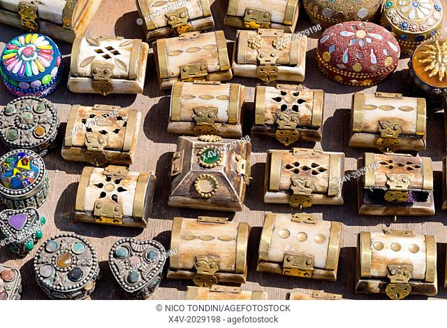 Souvenirs, Camel Bone Boxes, Petra, UNESCO Heritage Site, Jordan, Middle East