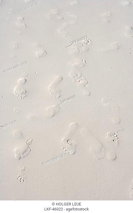 Footprints on Ko Lipe Beach, Ko Lipe, Tarutao Marine National Park, Thailand