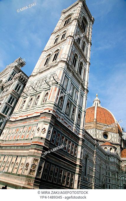 Street view of the Florence Cathedral in Florence, Italy