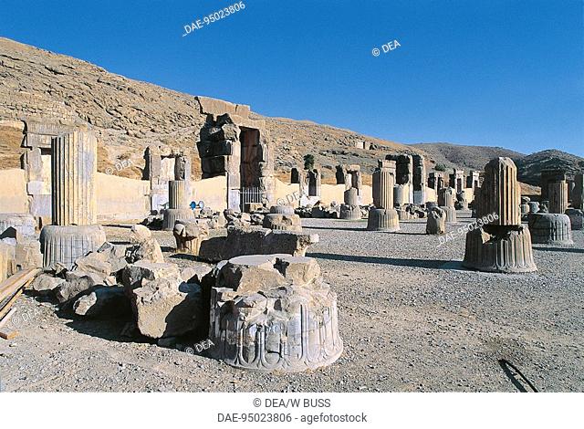 Iran - Persepolis. UNESCO World Heritage List, 1979. Throne Hall, or Hall of a Hundred Columns