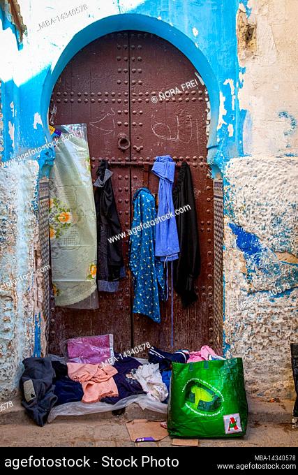 clothes, second hand, sale, clothing, city, Fez, Maghreb, Morocco, Africa