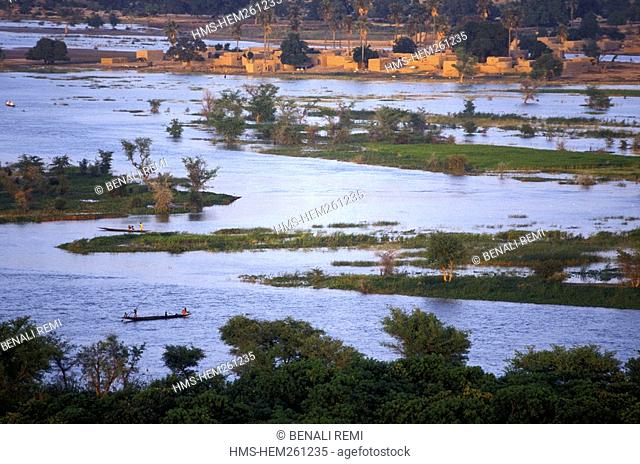 Mali, village in the Niger delta after the rainy season