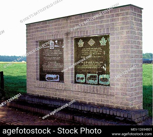 This double Memorial was erected by C.Hectors, A. van Grinsven and Father Thuring in Klein Amerika on 16 September 1990. The left hand tablet records that