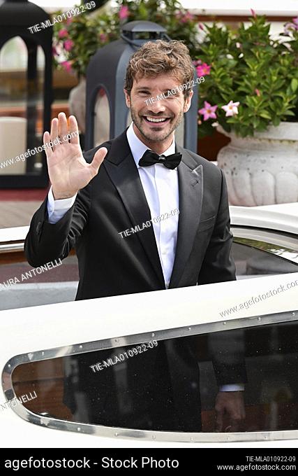 Stefano de Martino is seen arriving at the Excelsior Pier during the 79th Venice International Film Festival on September 01, 2022 in Venice, Italy