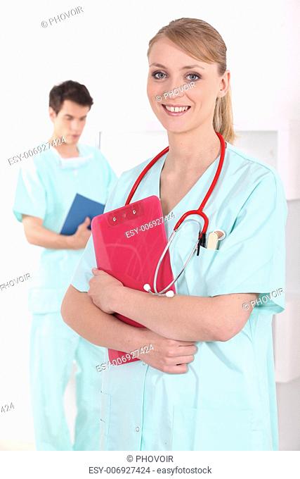 Nurse with red briefcase