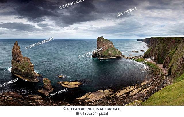 Duncansby Stacks on the north coast of Scotland, United Kingdom, Europe