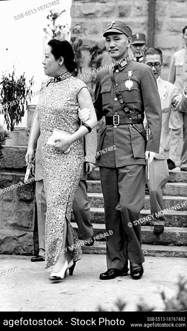 The President of China, Generalissimo Chiang Kai-Shek, with his sister-in-law, Madame H.H. Kung. January 23, 1944