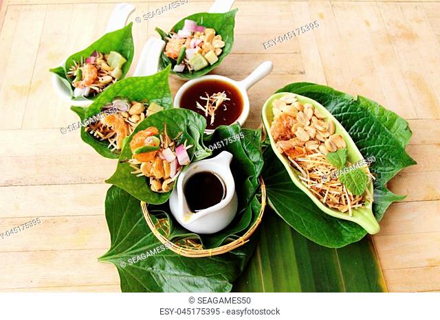 Miang Kham - leaf wrap appetizer is delicious