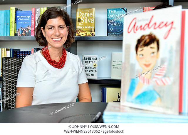 Author Margaret Cardillo and Pablo Cartaya sign copies of 'Just Being Audrey', a biography of Audrey Hepburn at Books & Books Featuring: Margaret Cardillo...