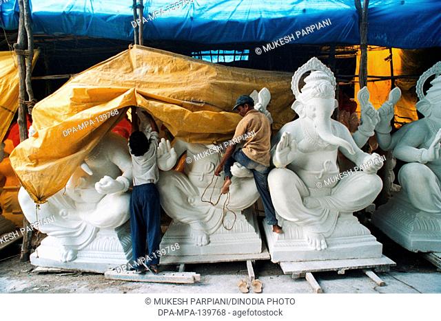 Incomplete Ganesh ganpati idols in factory