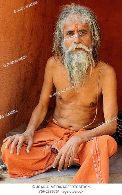 Holy man lingering the ghats of Varanasi