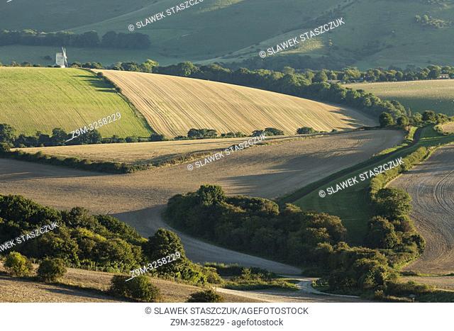 Late summer in South Downs National Park in East Sussex, England