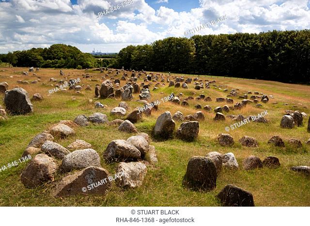 Viking burial ground, Lindholm Hoje, Aalborg, Jutland, Denmark, Scandinavia, Europe
