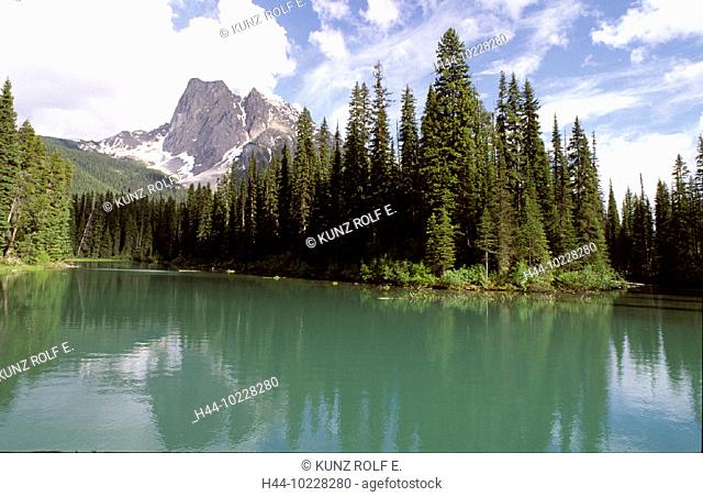 10228280, scenery, British Columbia, Canada, North America, Mount Burgess, coniferous forest, lake, sea, Yoho national, park