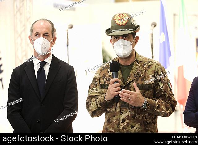 Governor of Veneto region Luca Zaia, Francesco Paolo Figliuolo General of the Italian Military Army and Extraordinary Commissioner for the Implementation of...