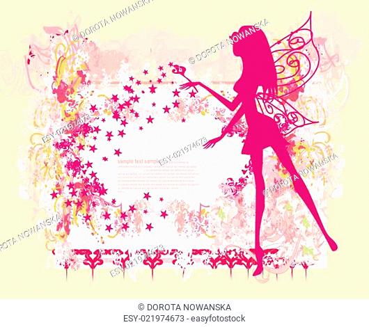 beautiful fairy with magic wand vector graphic