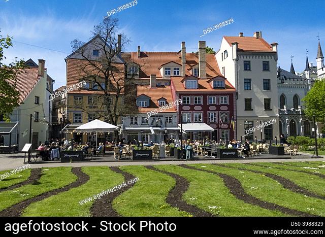Riga, Latvia, An outdoor cafe and restaurant in the old town