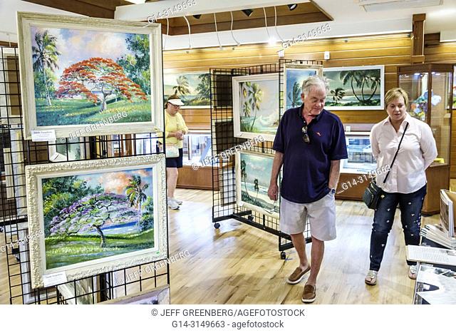 Florida, West Palm Beach, Grassy Waters Preserve, Florida Highwaymen painting paintings show, man, woman, couple, looking