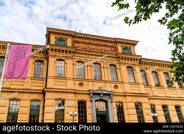 Stockholm, Sweden - August 8, 2019: Exterior view of National Library of Sweden