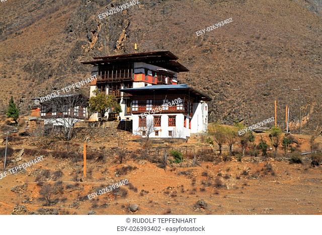 Small temple on the mountain, Paro Valley, Bhutan