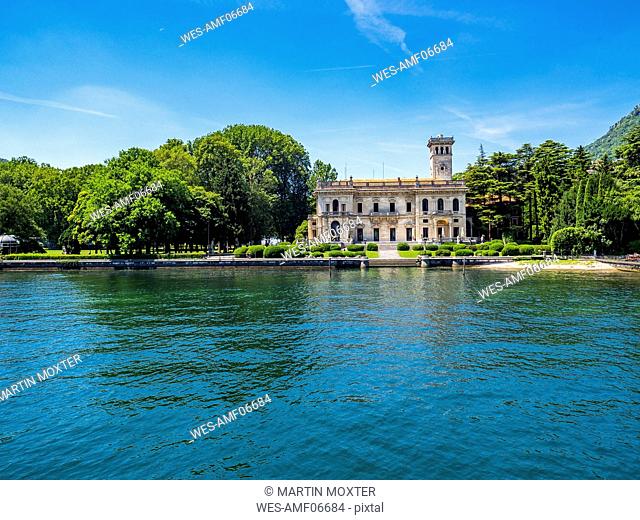 Italy, Lombardy, Lake Como, gorgeous villa at the lakeshore