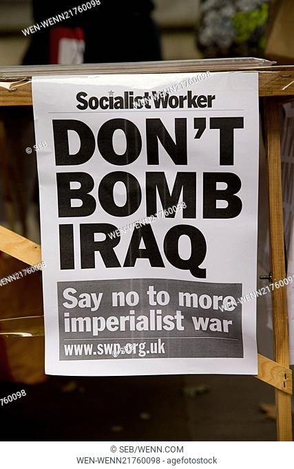'Don't Bomb Iraq' protest in Whitehall Featuring: View Where: London, United Kingdom When: 25 Sep 2014 Credit: Seb/WENN.com