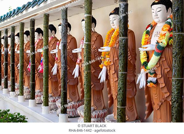 Statues of Buddha's inside the Kek Lok Si Temple, Crane Hill, Georgetown, Pulau Penang, Malaysia, Southeast Asia, Asia