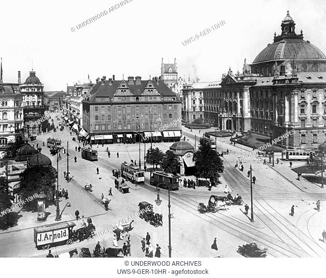 Munich, Germany: November 9, 1923 The public square in Munich which was the center of the Bavarian Royalist revolt last night which appears to have failed