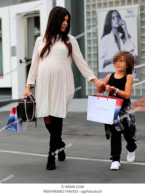 Kourtney Kardashian shops at Fred Segal with her son, Mason. Featuring: Kourtney Kardashian, Mason Disick Where: Los Angeles, California