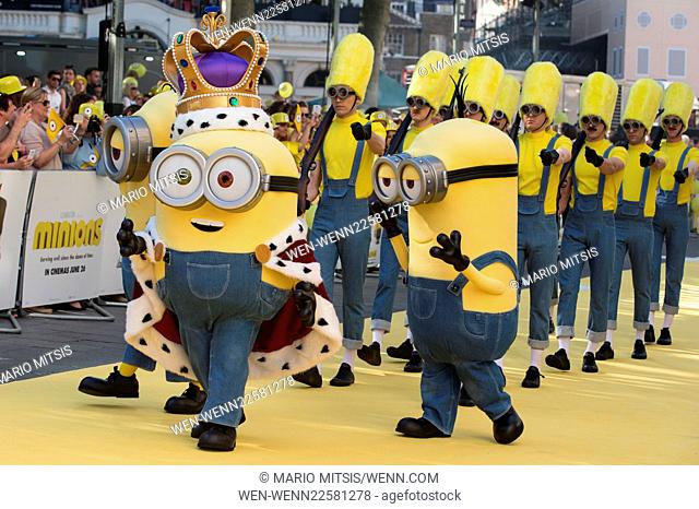 The World Premiere of ‘Minions’ held at Odeon Leicester Square - Arrivals Featuring: Minions Where: London, United Kingdom When: 11 Jun 2015 Credit: Mario...