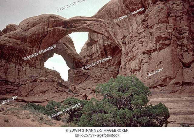 Double Arch, Arches National Park, Utah, USA, North America