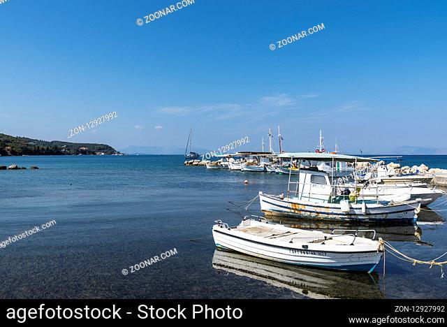 boats, port, Kaliviotis, Lefkimmi Bay, Corfu, Greece, Europe, Boote, Hafen, Kaliviotis, Lefkimmi Bucht, Korfu, Griechenland, Europa