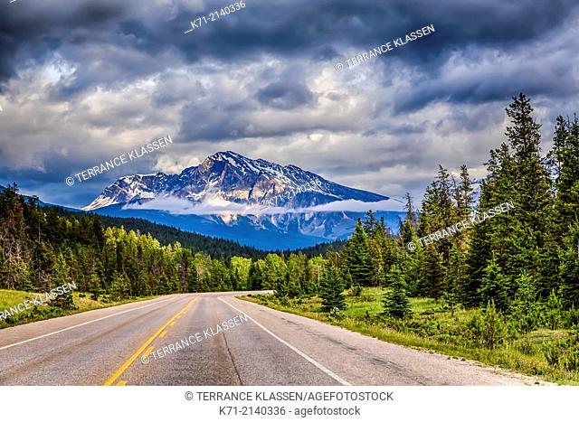 The Yellowhead Highway 16 in Jasper National Park, Alberta, Canada