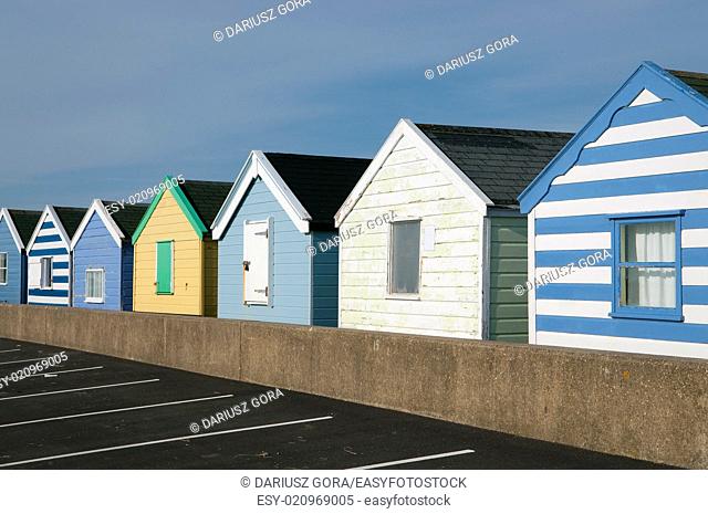 Beach huts in Southwold - seaside town on the Suffolk Heritage Coast