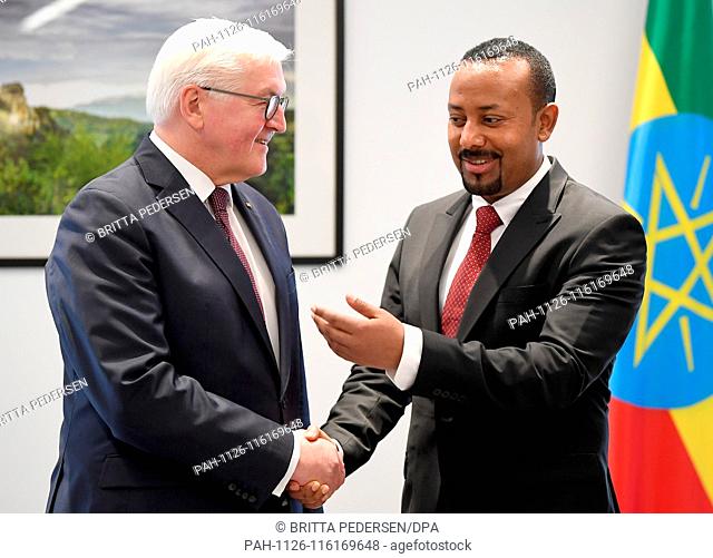 28 January 2019, Ethiopia, Addis Abeba: President Frank-Walter Steinmeier (l) meets Abiy Ahmed Ali, Prime Minister of the Democratic Federal Republic of...