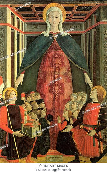 Madonna della Misericordia (Madonna of Mercy). Girolamo di Giovanni di Camerino (active 1449-1473). Tempera on panel. Renaissance