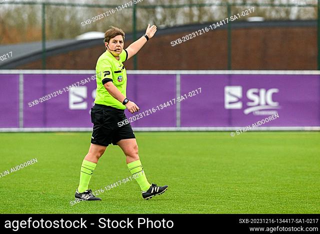 referee Sylvie Deckers pictured during a female soccer game between RSC Anderlecht and White Star Woluwe on the 12 th matchday of the 2023 - 2024 season of the...