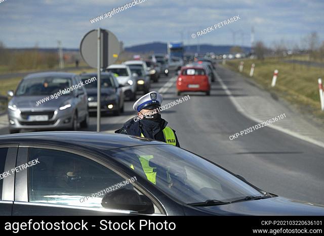 Traffic complications were caused by a protest by Polish drivers on March 22, 2021 on the Czech-Polish border in Hradek nad Nisou, Liberec Region