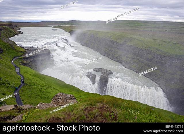 Waterfall, Golden, Gullfoss, Hvita River, Iceland, Europe