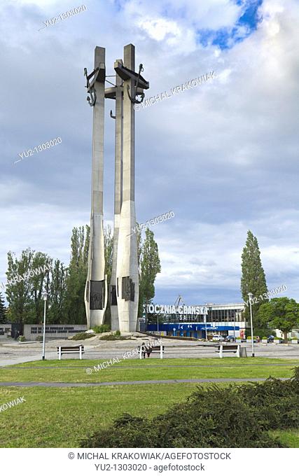 Monument to the Fallen Shipyard Workers of 1970 in Gdansk, Poland, near Shipyard in Gdansk
