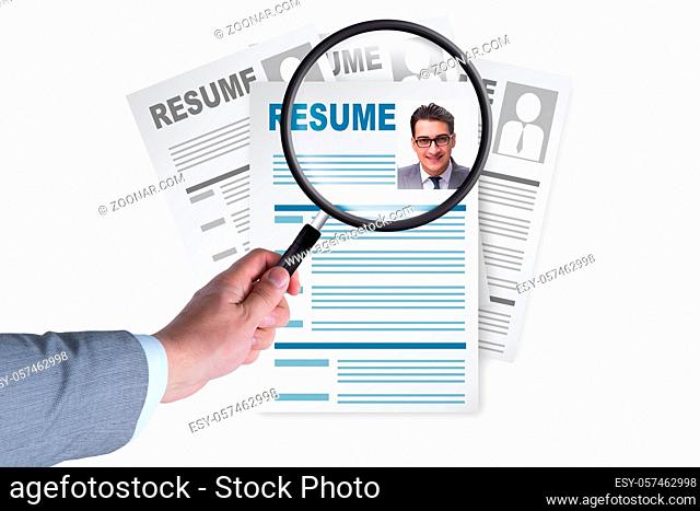 Recruitment and employment concept with the cv