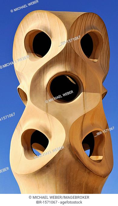 Ventilation shafts on the roof of the Casa Milà, designed by Antoni GAUDI, UNESCO World Heritage Site, Barcelona, Catalonia, Spain, Europe