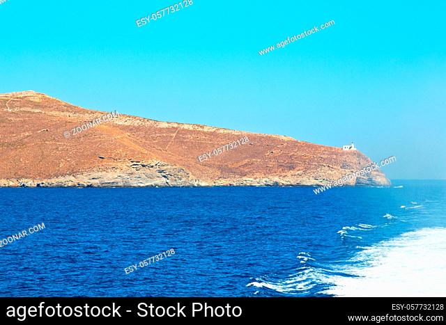 from    the  boat greece islands in   mediterranean sea and sky
