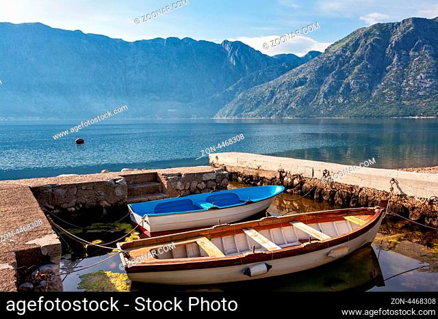 A small bay with boats. Kotor. Montenegro