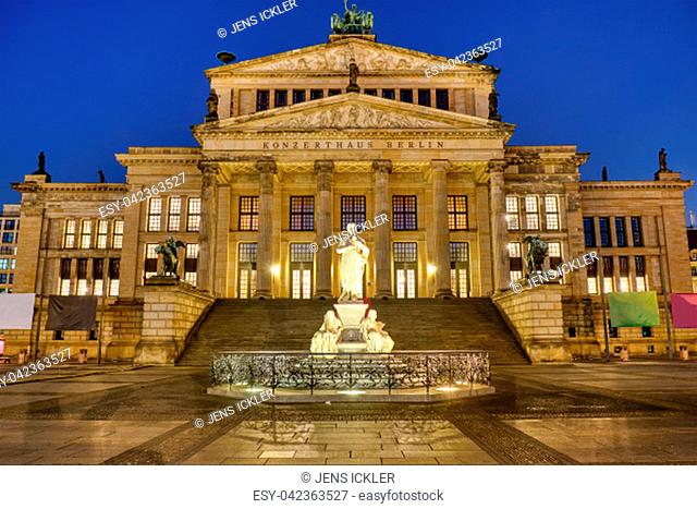 The Concert Hall at the Gendarmenmarkt in Berlin at night