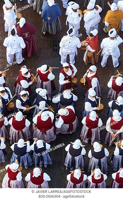 Tamborrada. Inauguration of Donostia 2016 European Capital of Culture, Donostia, San Sebastian, Basque Country, Spain