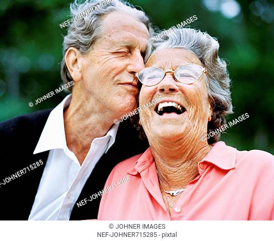 A senior couple laughing, Sweden