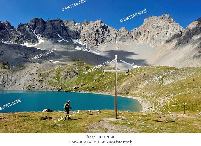 France, Hautes Alpes, near Ceillac, Sainte Anne lake (2415 m), regional natural park of Queyras